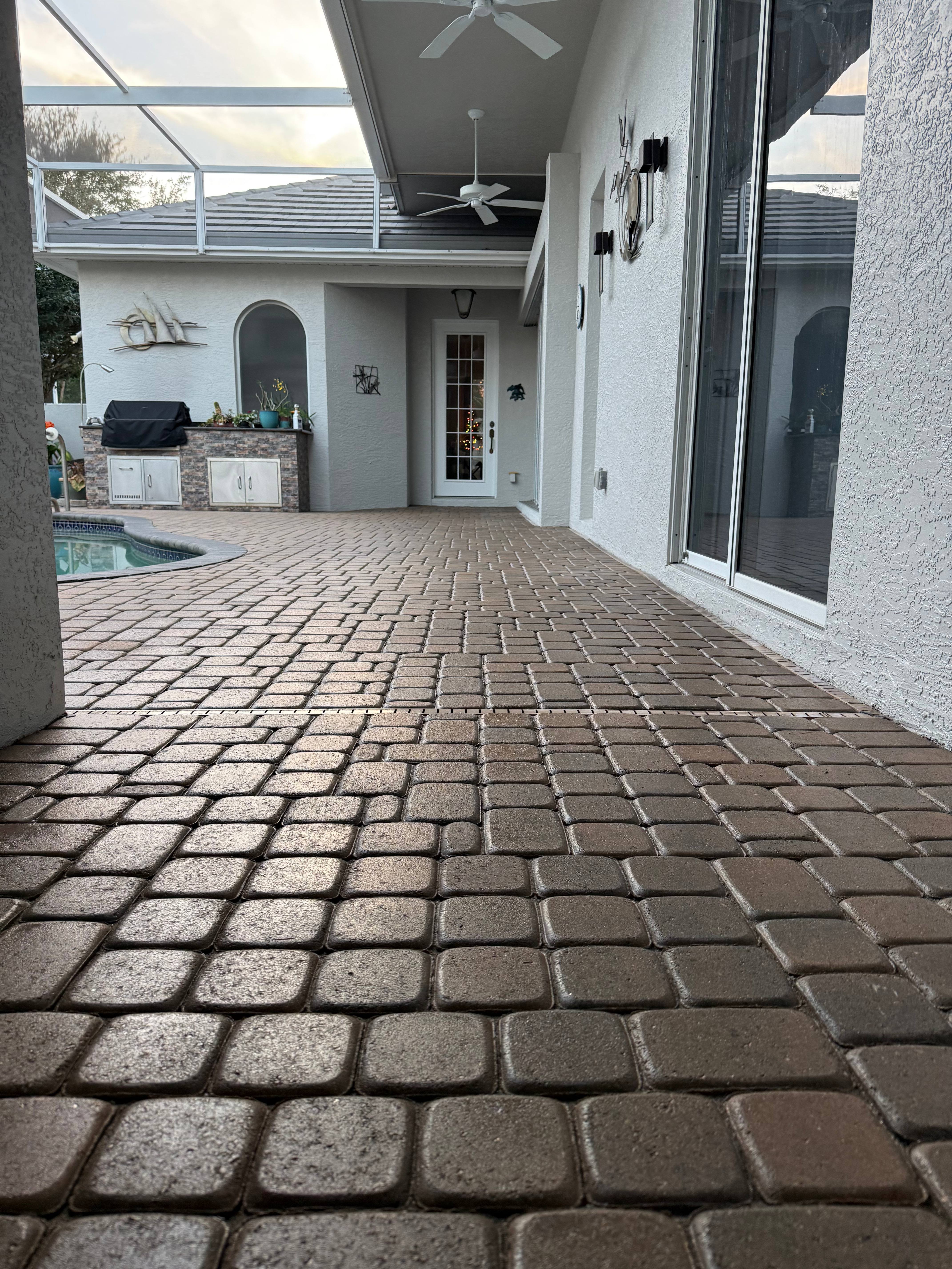 Clean professionally maintained paver patio